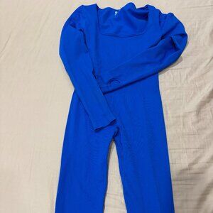 Spandex Blue Women's Jumpsuit